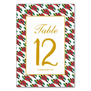 Numeração De Mesa DOMINICA Celebração Banquete de Casamento