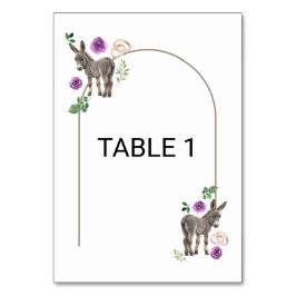 Numeração De Mesa Donkey Purple Floral Rustic Wedding 