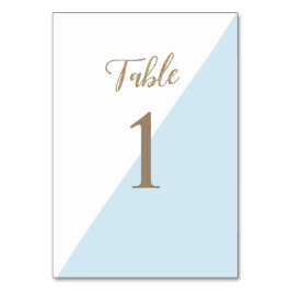 Numeração De Mesa Dourado Batismo Azul Moderno editável