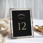 Numeração De Mesa Dourado Casamento da Lua<br><div class="desc">Guie seus convidados com os "Números da Mesa Dourada de Casamento de Lua" contra um fundo preto impressionante. As fases da lua subtilmente integradas na design simbolizam a progressão das mesas,  criando uma jornada celestial para seus convidados.</div>