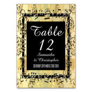 Numeração De Mesa Dourado damasco e preto