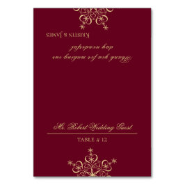 Numeração De Mesa Dourado Floco de Neve Sentado