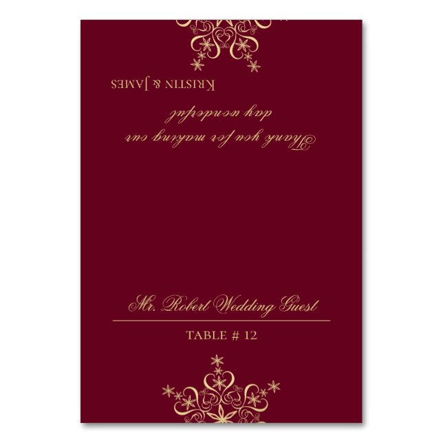 Numeração De Mesa Dourado Floco de Neve Sentado (Frente)