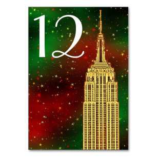 Numeração De Mesa Dourado Skyline ESB nº 2 Starry Xmas
