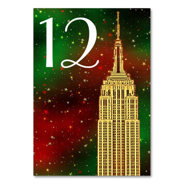 Numeração De Mesa Dourado Skyline ESB nº 2 Starry Xmas (Frente)