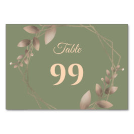 Numeração De Mesa Dourado verde-elegante botânico simples moderno
