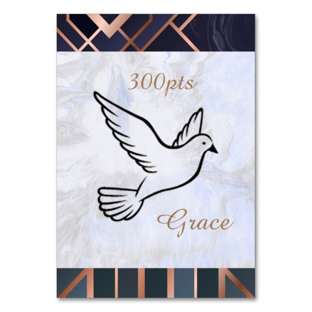 Numeração De Mesa Dove Grace Card (Verso)
