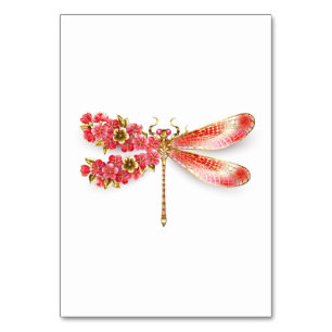 Numeração De Mesa Dragonfly com joalheria sakura