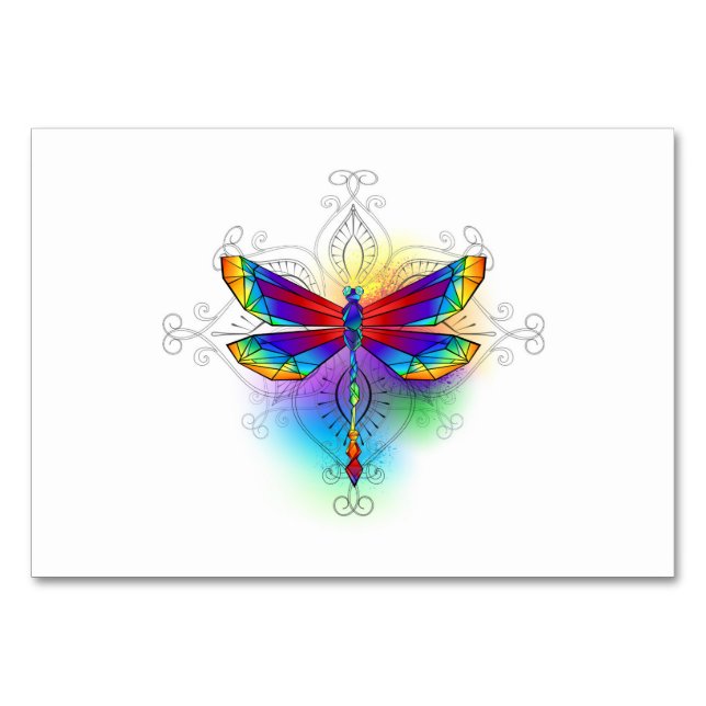 Numeração De Mesa Dragonfly Poligonal (Frente)