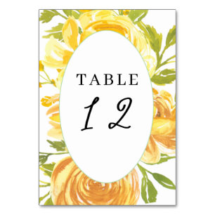 Numeração De Mesa Dreamy Yellow Rose Wedding