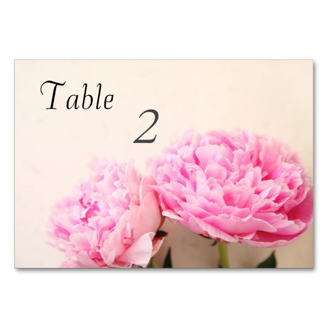 Numeração De Mesa Duas peônias cor-de-rosa (Frente)