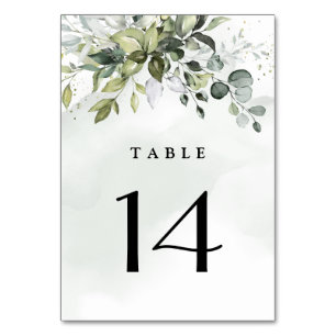Numeração De Mesa Dusty Blue Eucalyptus Greenery Casamento Suculento