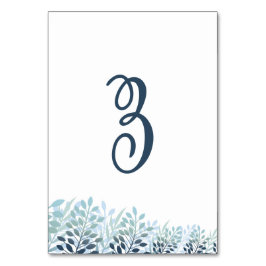 Numeração De Mesa Dusty Blue Greenery Wedding Table Number Card