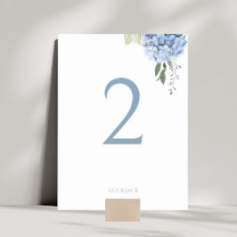Numeração De Mesa Dusty Blue no Hydrangea Núm. da Mesa de Casamento