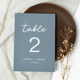 Numeração De Mesa Dusty Blue Script Wedding
