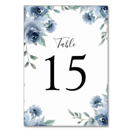 Numeração De Mesa Dusty Blue Slate Greenery Floral Geométrico