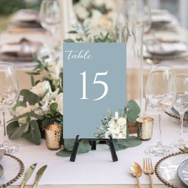 Numeração De Mesa Dusty Blue Watercolor Floral Wedding