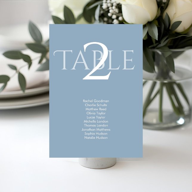 Numeração De Mesa Dusty Blue | Wedding Table Number Seating Chart  (Criador carregado)