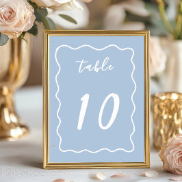 Numeração De Mesa Dusty Blue White Whimsy Scallop Border