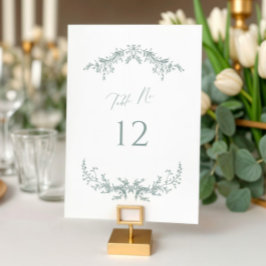 Numeração De Mesa Dusty Green Cottage Wedding Table Number Card Sign