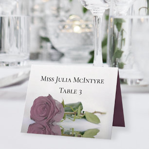 Numeração De Mesa Dusty Mauve Rosa Weding DIY Fold Place Card