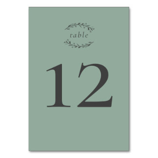 Numeração De Mesa Dusty Mint Leaves e Berries Número da Mesa de Casa