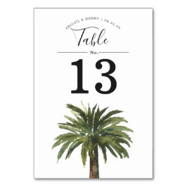 Numeração De Mesa Dusty Palms | Número da Mesa de Casamento na Praia