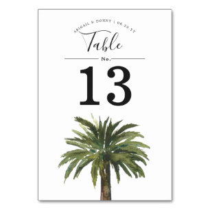 Numeração De Mesa Dusty Palms   Número da Mesa de Casamento na Praia
