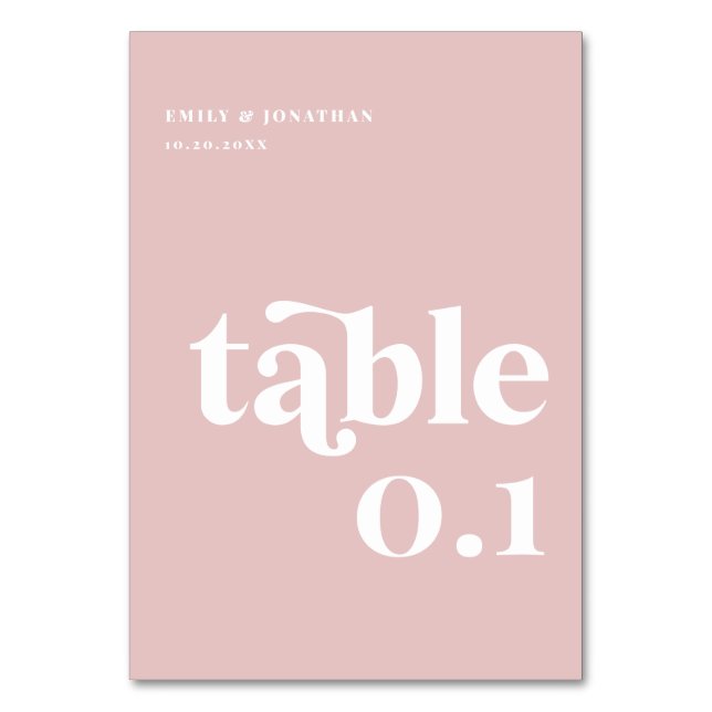 Numeração De Mesa Dusty Pink Wedding (Frente)