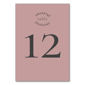 Numeração De Mesa Dusty Rosa Folhas e Berries Número da Mesa Casada
