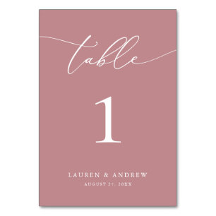 Numeração De Mesa Dusty Rosa Minimalist Wedding   Personalização de 