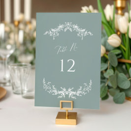 Numeração De Mesa Dusty Sage Cottage Wedding Table Number Card Sign