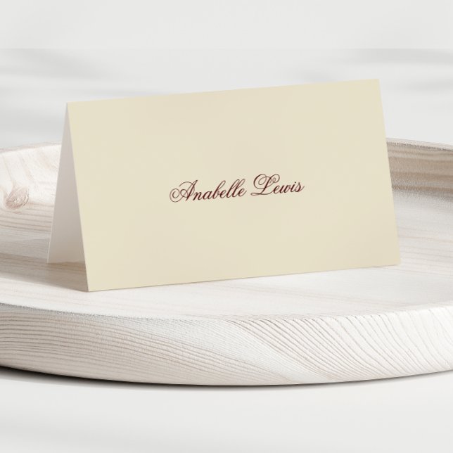 Numeração De Mesa Editable Guest Name Burgundy Wedding Place Card (Criador carregado)