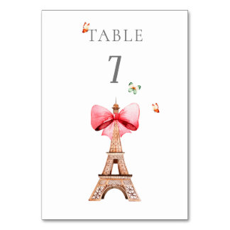 Numeração De Mesa Eiffel Tower Paris Watercolor