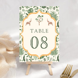 Numeração De Mesa Elefante da Floresta Tropical Casamento Indiano