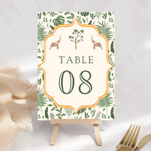 Numeração De Mesa Elefante da Floresta Tropical Casamento Indiano
