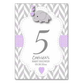 Numeração De Mesa Elefante de Cevão-roxo e Cinza