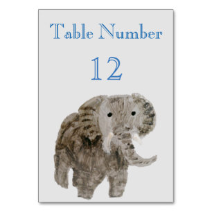 Numeração De Mesa Elefante de pintura de animais selvagens