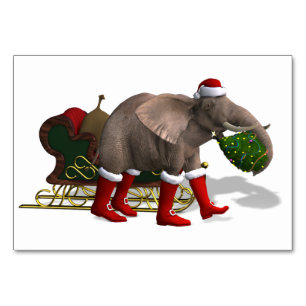 Numeração De Mesa Elefante Doce do Papai Noel