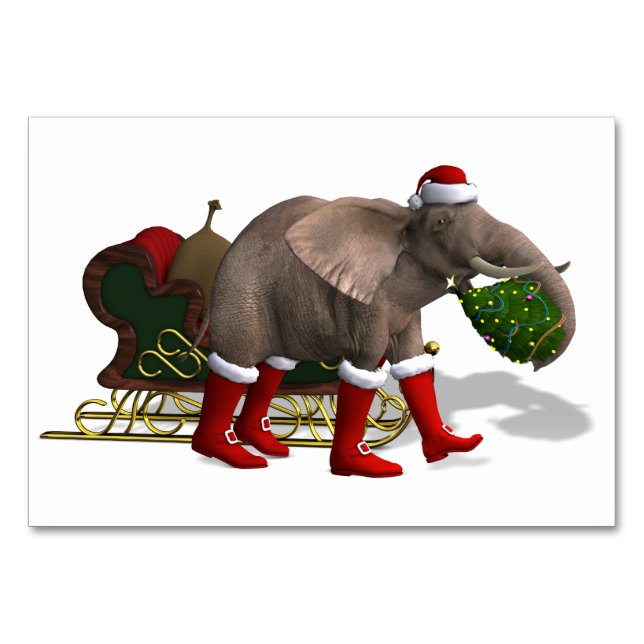 Numeração De Mesa Elefante Doce do Papai Noel (Frente)