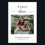 Numeração De Mesa Elegance Script Photo Wedding Table Number Eleven<br><div class="desc">Número de Tabela de Casamento de Fotos Moderno Elegance Script Moderno e elegante, que pode ser personalizado com seu texto e adicionar cada placa de número de tabela ao seu carrinho, um por um. Clique no botão "Personalizar" e use nossa ferramenta design para modificar este modelo. Veja a Design de...</div>