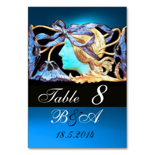NUMERAÇÃO DE MESA ELEGÂNCIA E BELEZA,SENHORA E LAÇO AZUL, FLORES MON