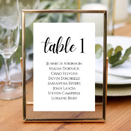 Numeração De Mesa Elegância Moderna Branca Personalizada de Casament