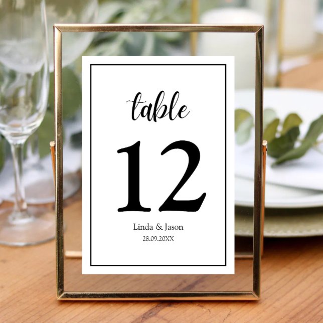 Numeração De Mesa Elegância Moderna Personalizada Número da Mesa de  (Personalized modern elegance table number adds a stylish, custom touch to your wedding tables.)