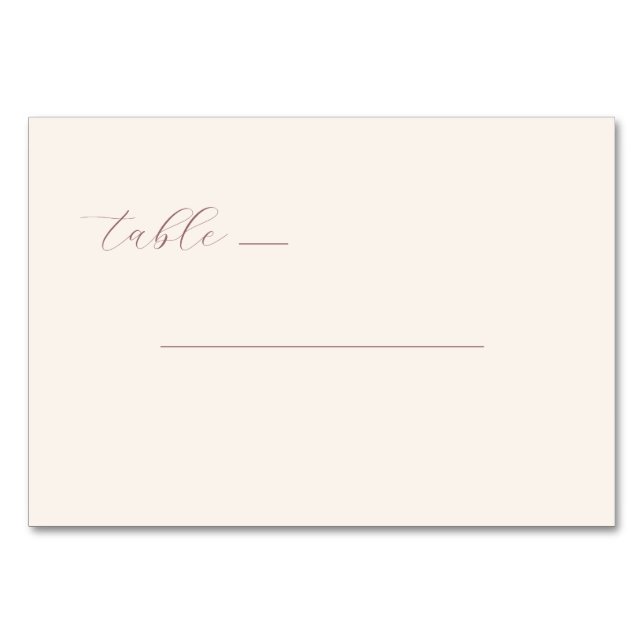 Numeração De Mesa Elegant Beige Calligraphy Table (Frente)