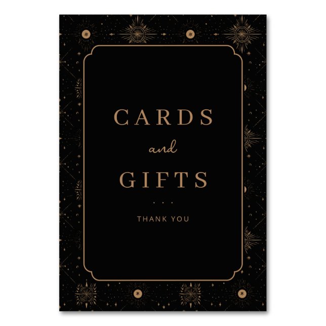 Numeração De Mesa Elegant Black and Gold Gratitude Card (Frente)