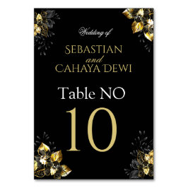 Numeração De Mesa Elegant black and gold summer wedding