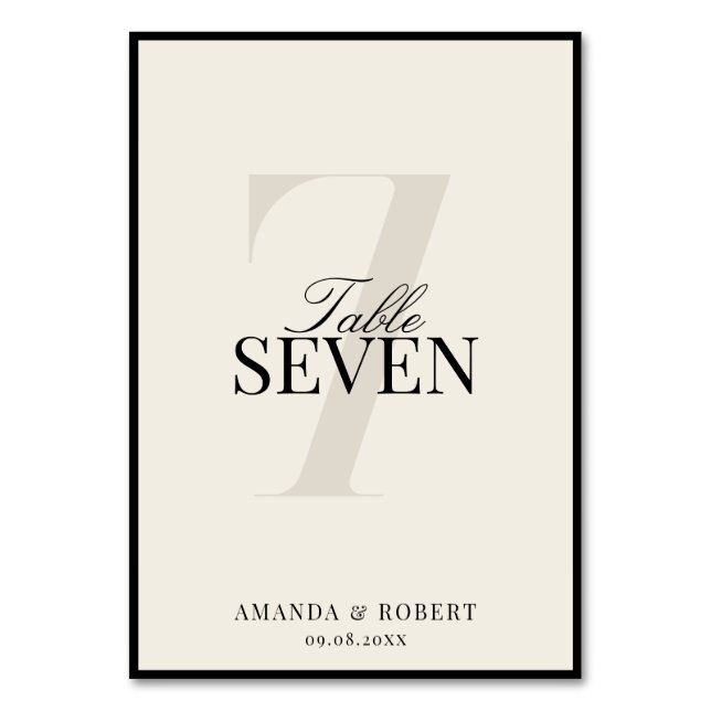 Numeração De Mesa Elegant Black and Ivory Old Money Wedding (Frente)
