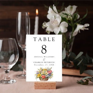 Numeração De Mesa Elegant Boho Wildflower Bloom