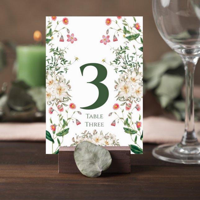 Numeração De Mesa Elegant Botanical Wedding Table Number (Criador carregado)
